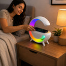 Caixa de Som Bluetooth com Carregador e Led - Branco