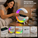 Caixa de Som Bluetooth com Carregador e Led - Branco