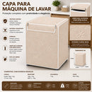 Capa Para Máquina de Lavar Forrada Com Zíper Abertura Superior M - Bege