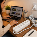 Extensão Elétrica com 4 Tomadas e 2 Entradas USB 2 Metros - Branco