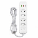 Extensão Elétrica com 4 Tomadas e 2 Entradas USB 2 Metros - Branco