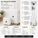 Kit 2 Malas de Viagem 20'' e 12'' com Roda Giratório - Branca