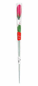 Rosa Artificial com ursinho Com Embalagem - vermelha