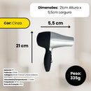 Secador de Cabelo Portátil 1200W Bivolt - Cinza