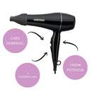 Secador de Cabelo Profissional 1800W 127V - Preta